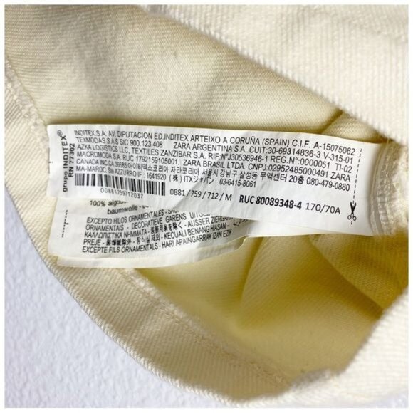 Zara Cotton Overshirt Chore Jacket Embroidered Patches Yellow Size XS - Picture 11 of 16